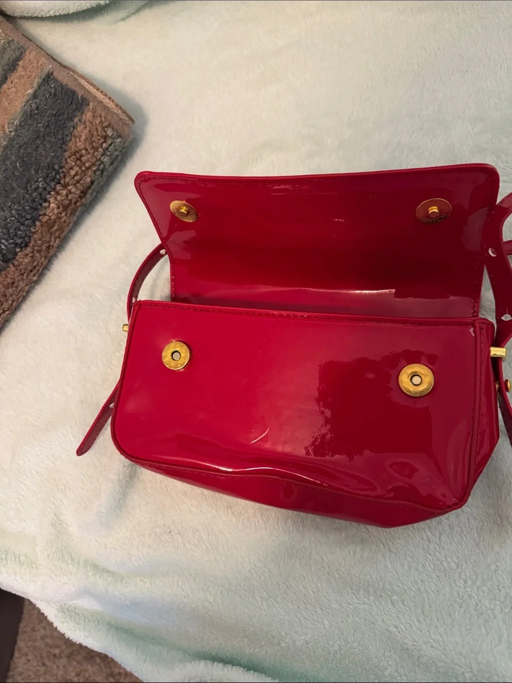 Red Patent Crossbody Bag